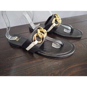 NWOB New York & Company Cassandra Black and White Thong Sandal/Sz. 9